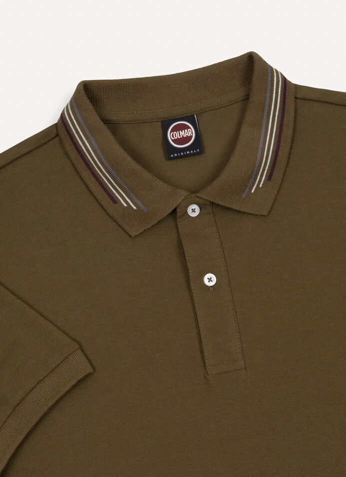 Piqué polo-shirt with jacquard stripe image number 6