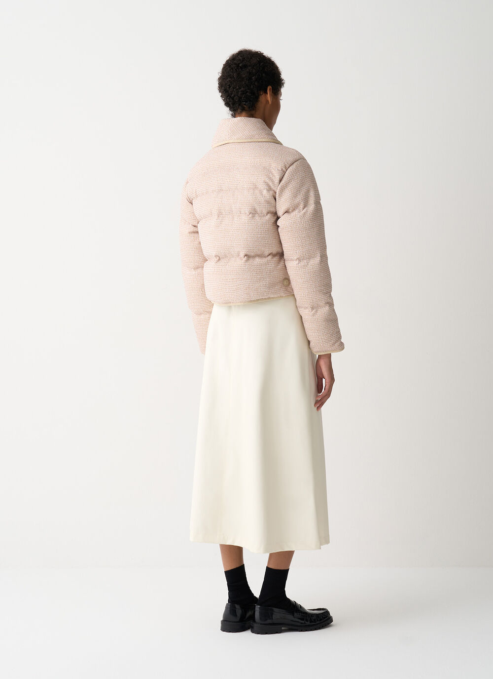 Piumino cropped effetto boucl&eacute; image number 3