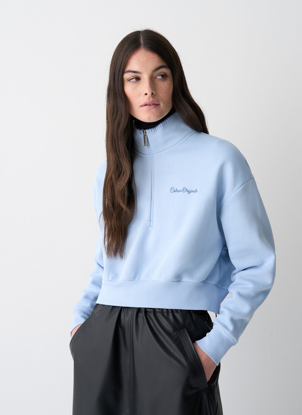 Half-zip sweatshirt with embroidery image number 1