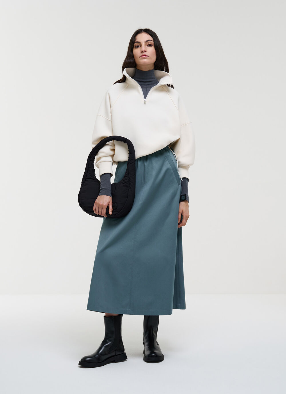 Cropped half-zip sweatshirt image number 0