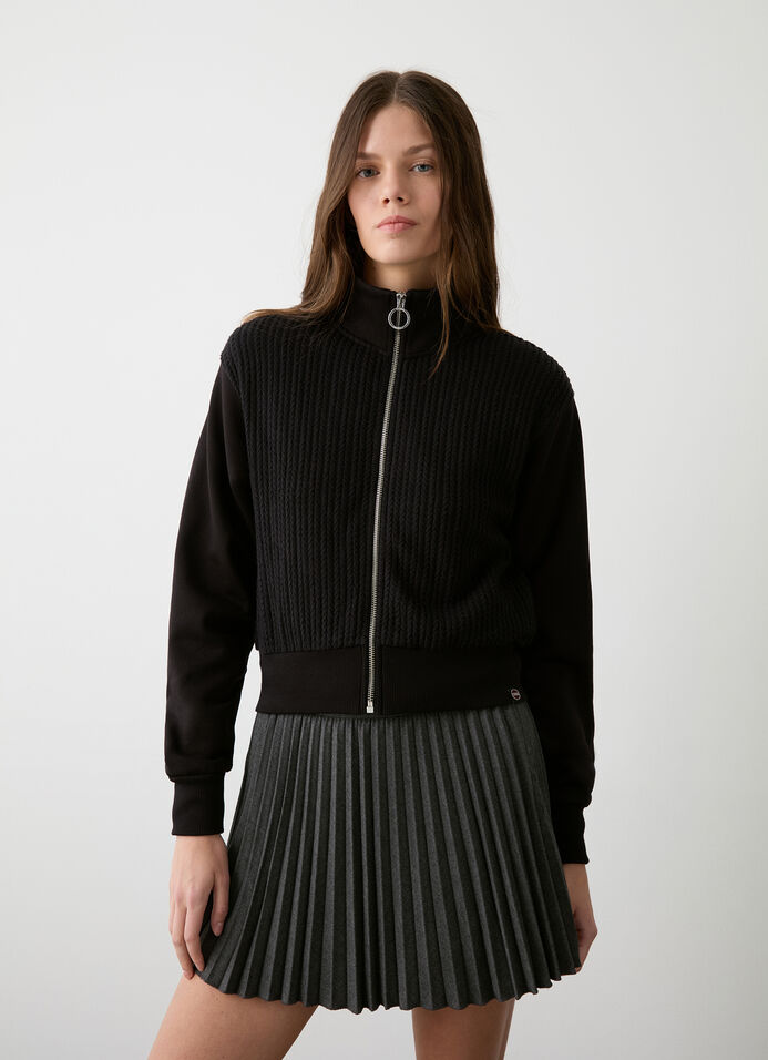 Cable-knit zip-up sweatshirt image number 0