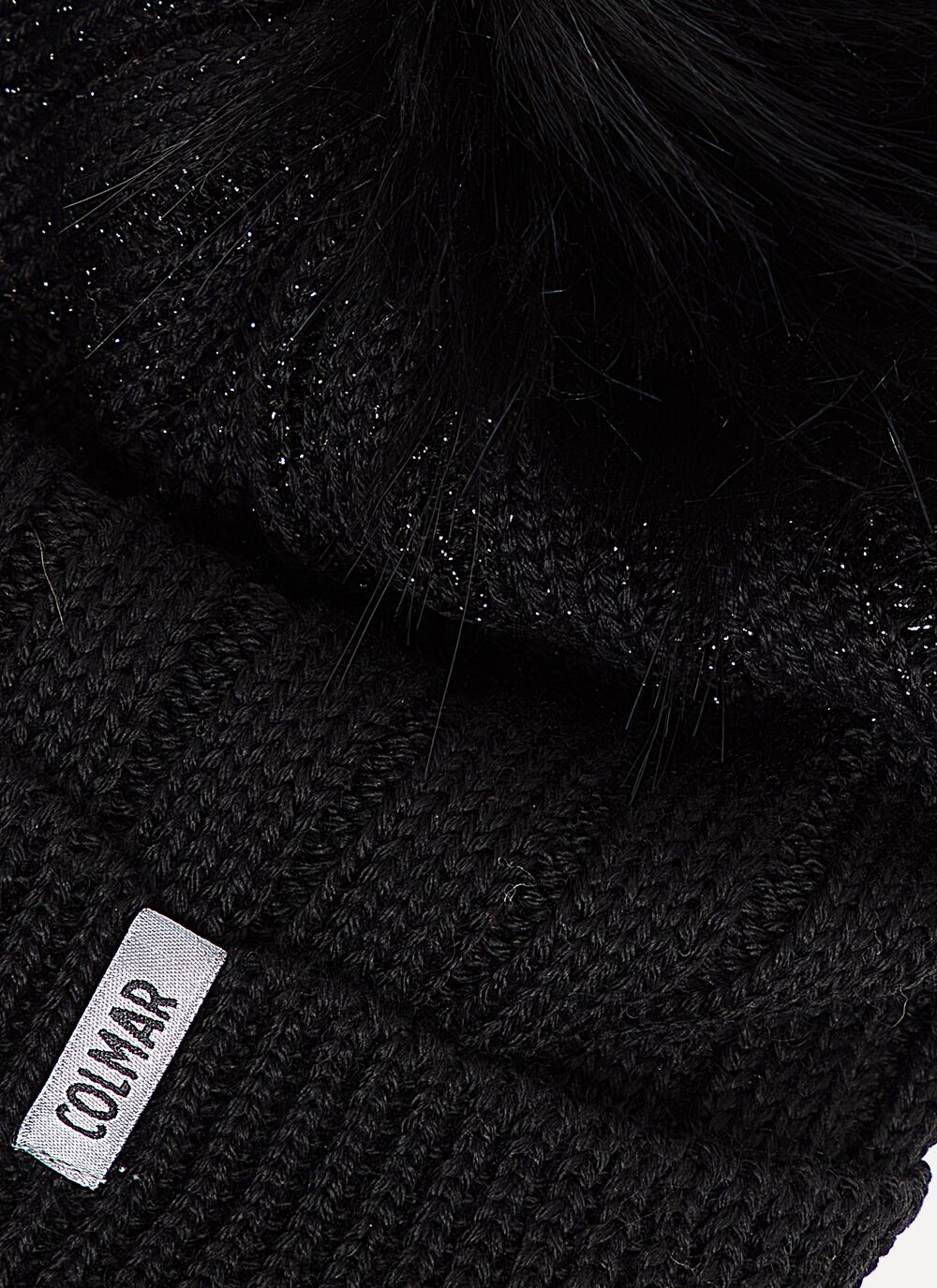 Hat with faux fur pompom image number 3