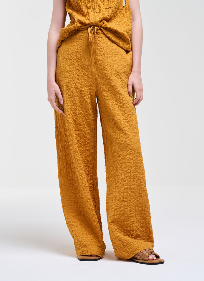 Embossed Fabric Pants