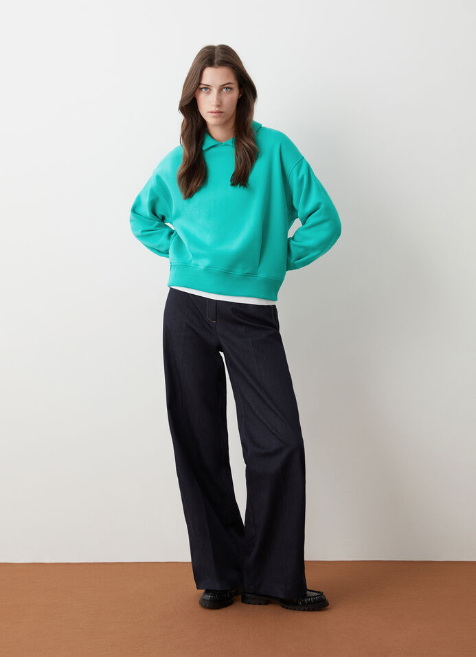 Sweatshirt with collar and darts image number 1