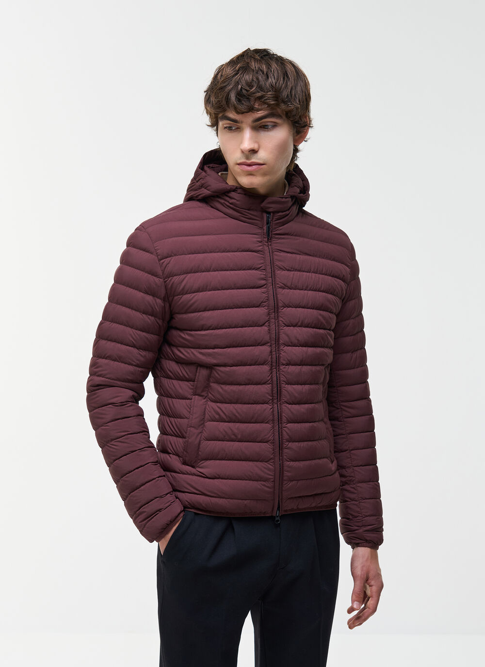 Light down jacket with hood image number 1
