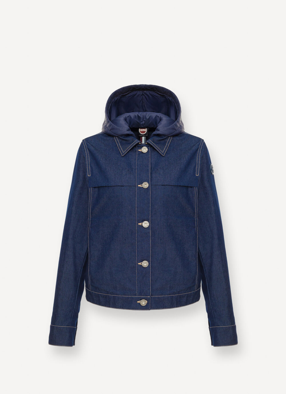 Denim jacket with detachable hood image number 4