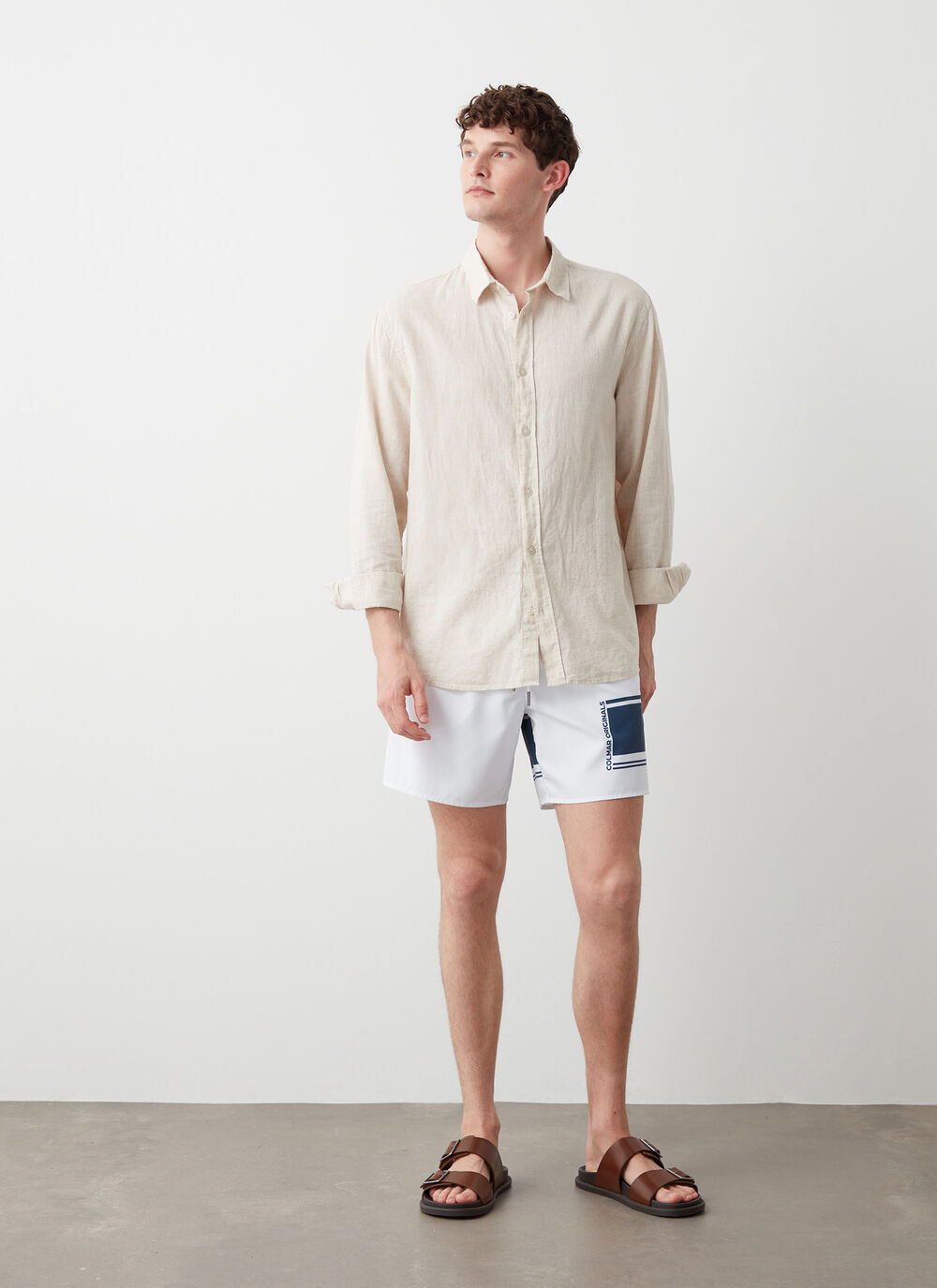 Swimsuit with interblock print image number 1