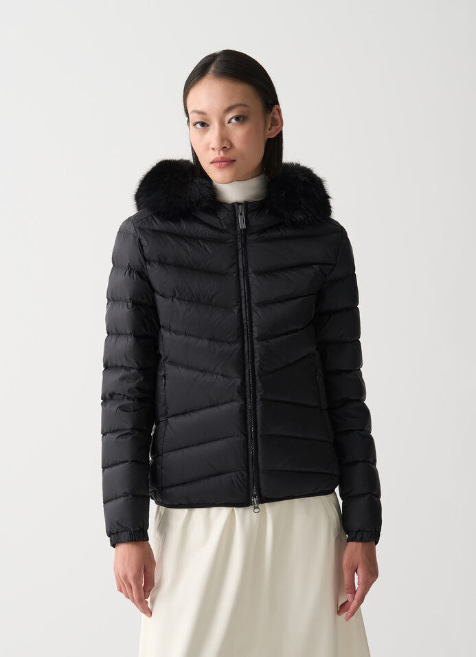 Gesteppte Daunenjacke mit Kunstpelz image number 1