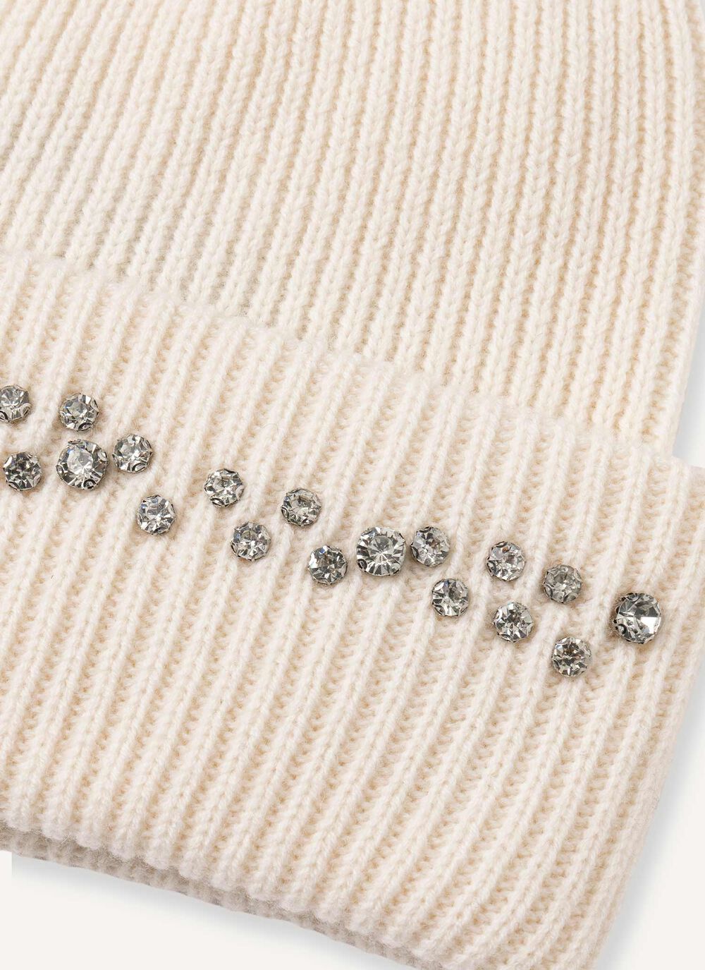 Women's virgin wool hat with rhinestones image number 2