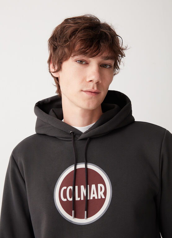 Hooded sweatshirt with maxi printed logo