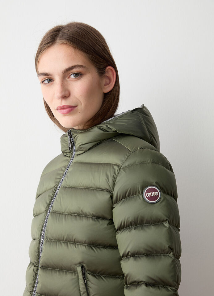 Short down jacket with attached hood image number 2