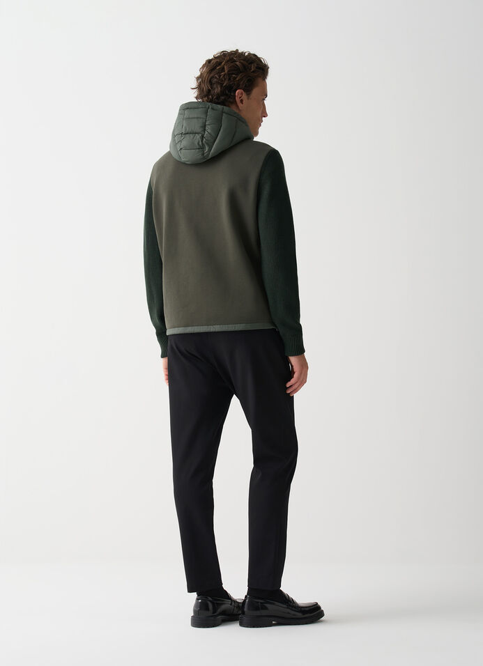 Hooded jacket with knit sleeves image number 3