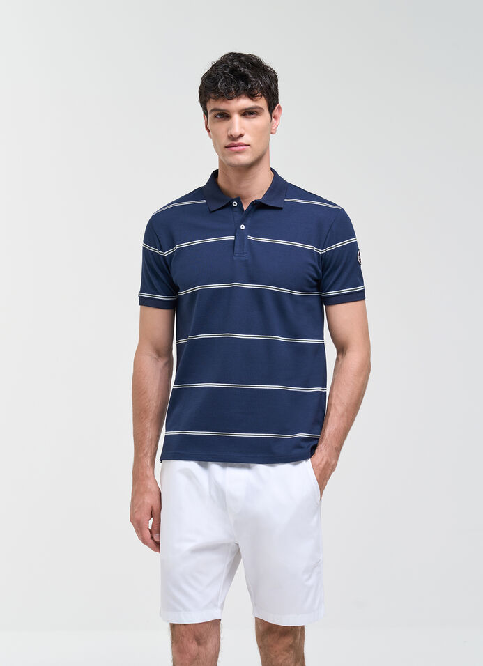 Striped piqu&eacute; polo shirt 