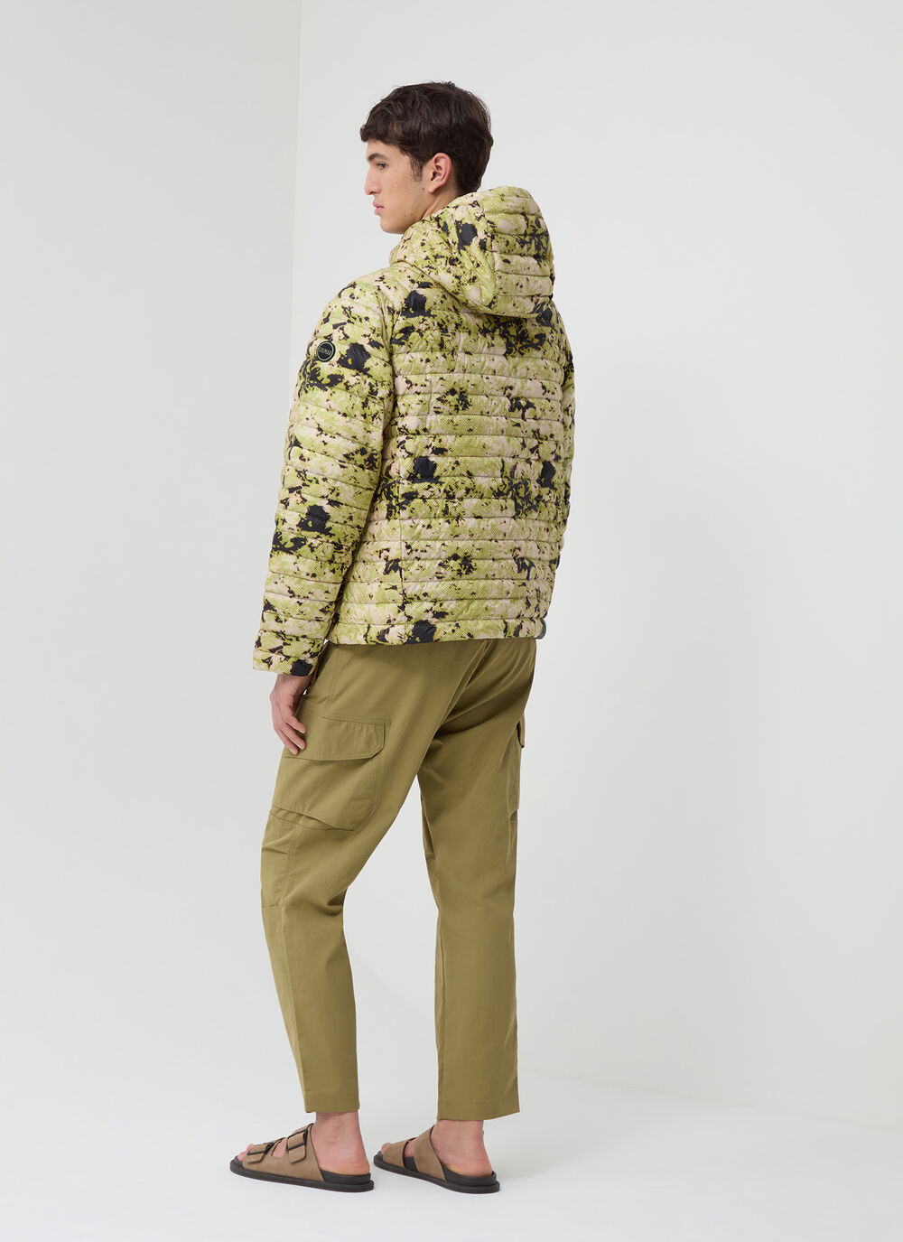 Pixelated camouflage down jacket image number 3