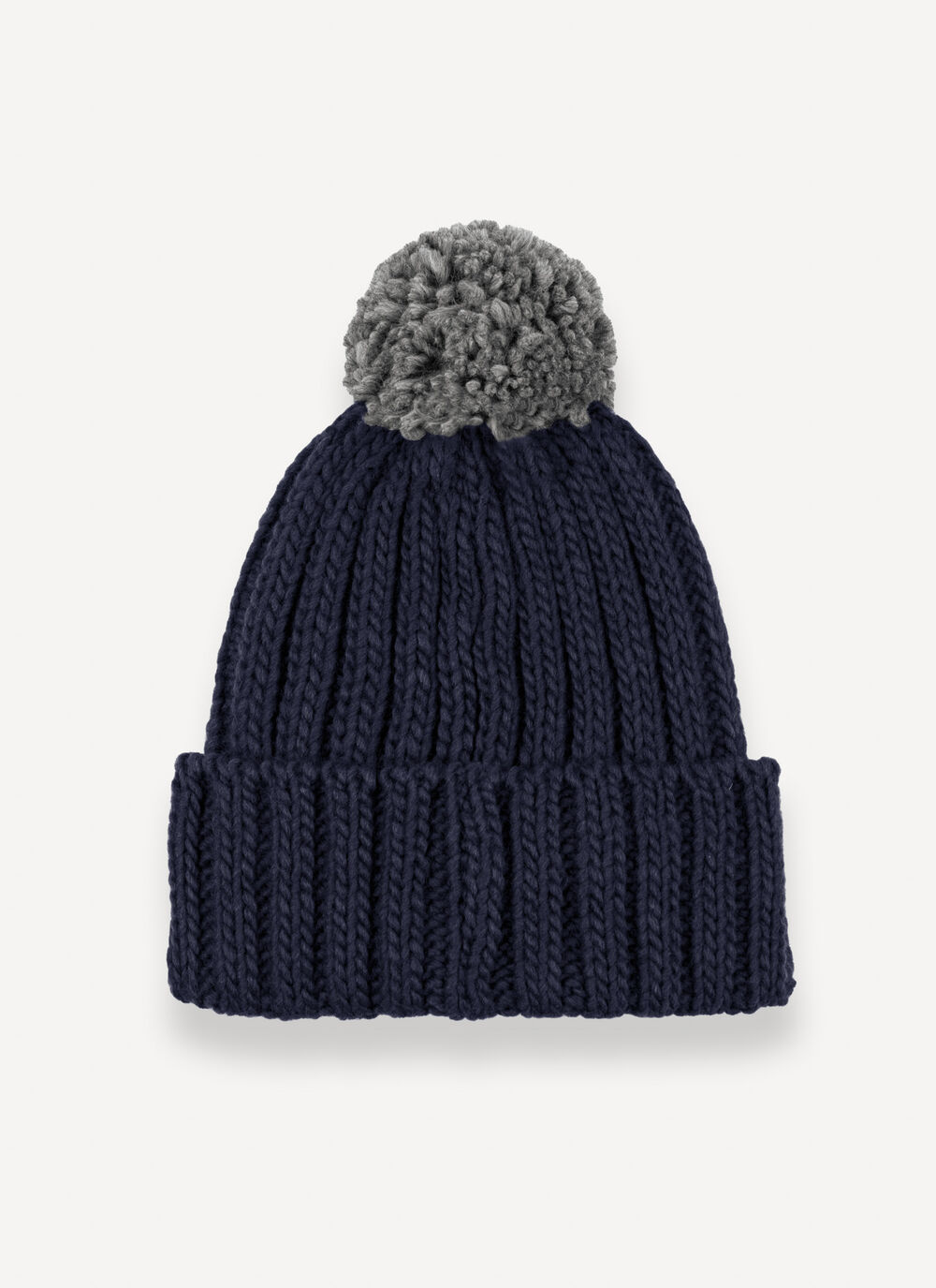 Gerippte Unisex-M&uuml;tze mit Bommel