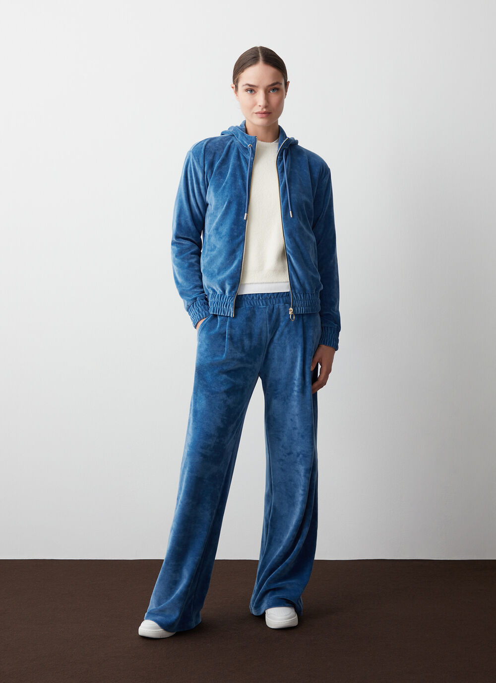 Velvet palazzo trousers image number 0