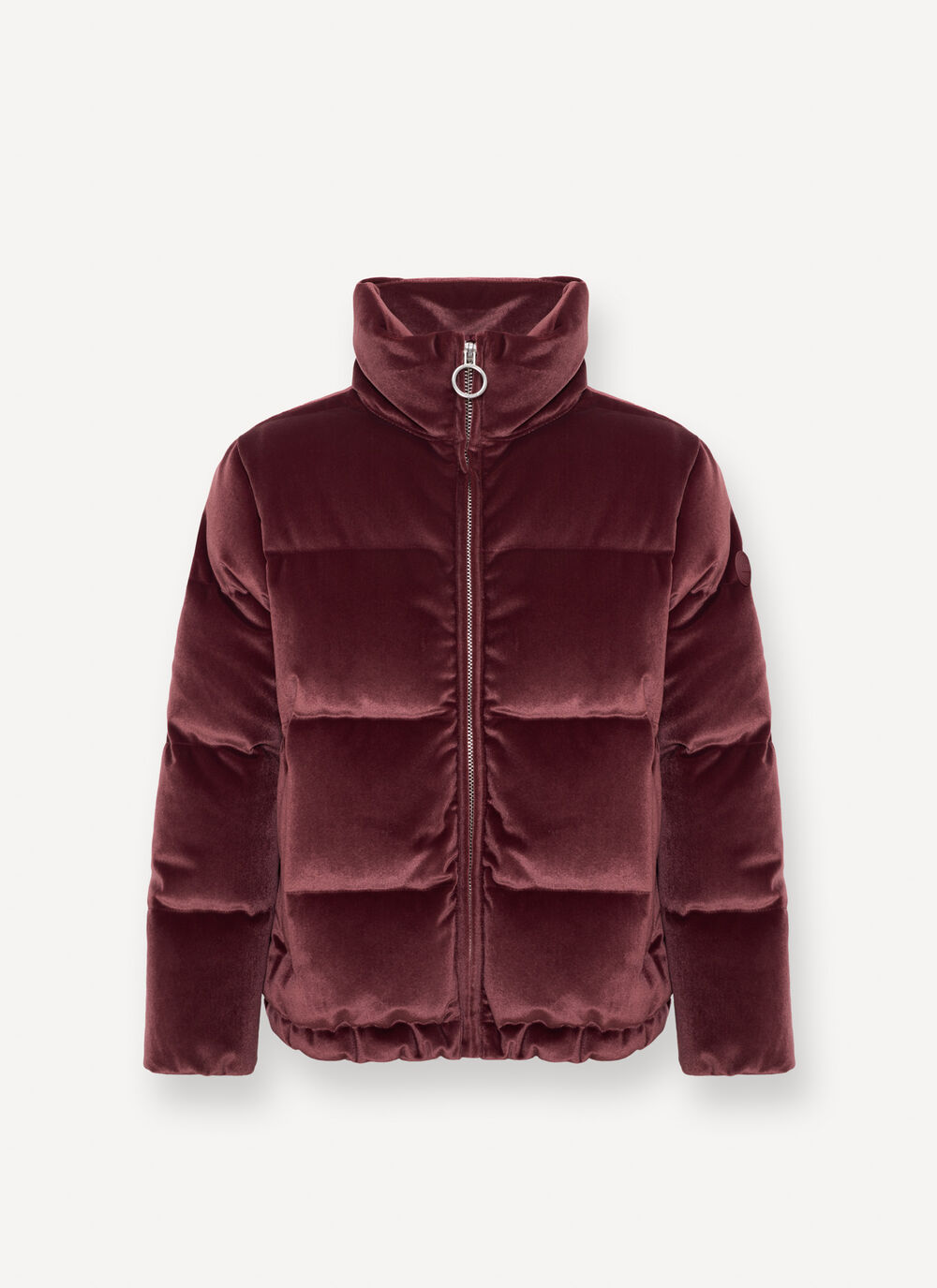 Stretch velvet down jacket image number 3