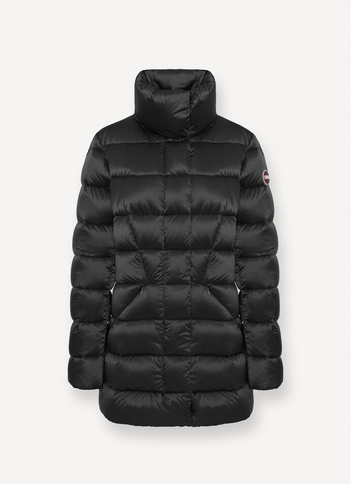 Long fitted down jacket image number 4