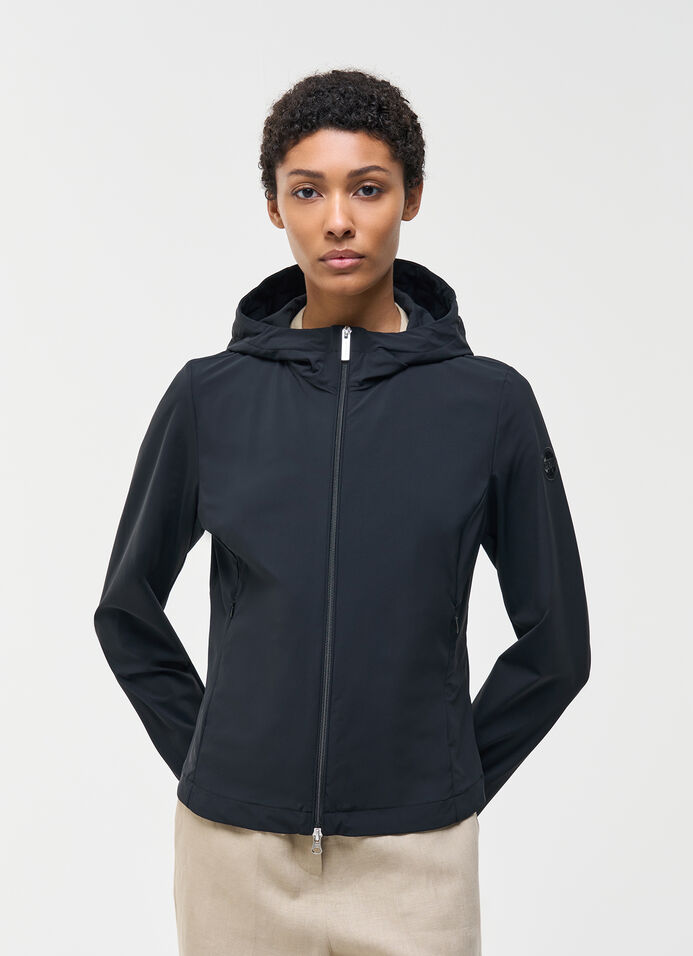 Stretch jacket with hood