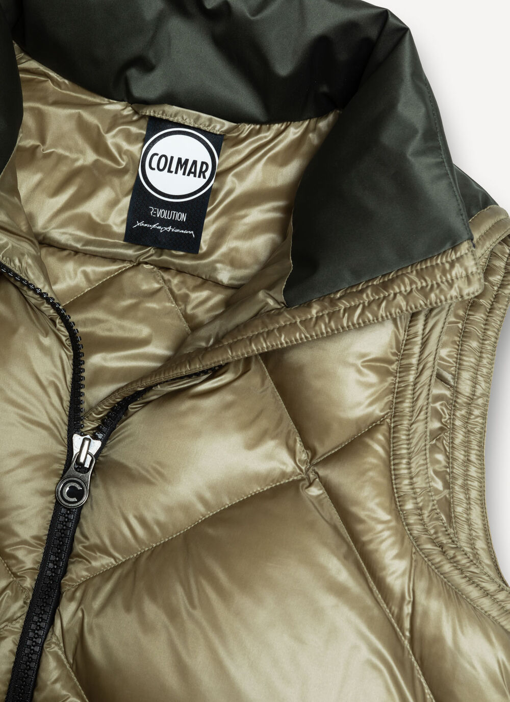 Colour-block down-padded maxi-vest image number 6