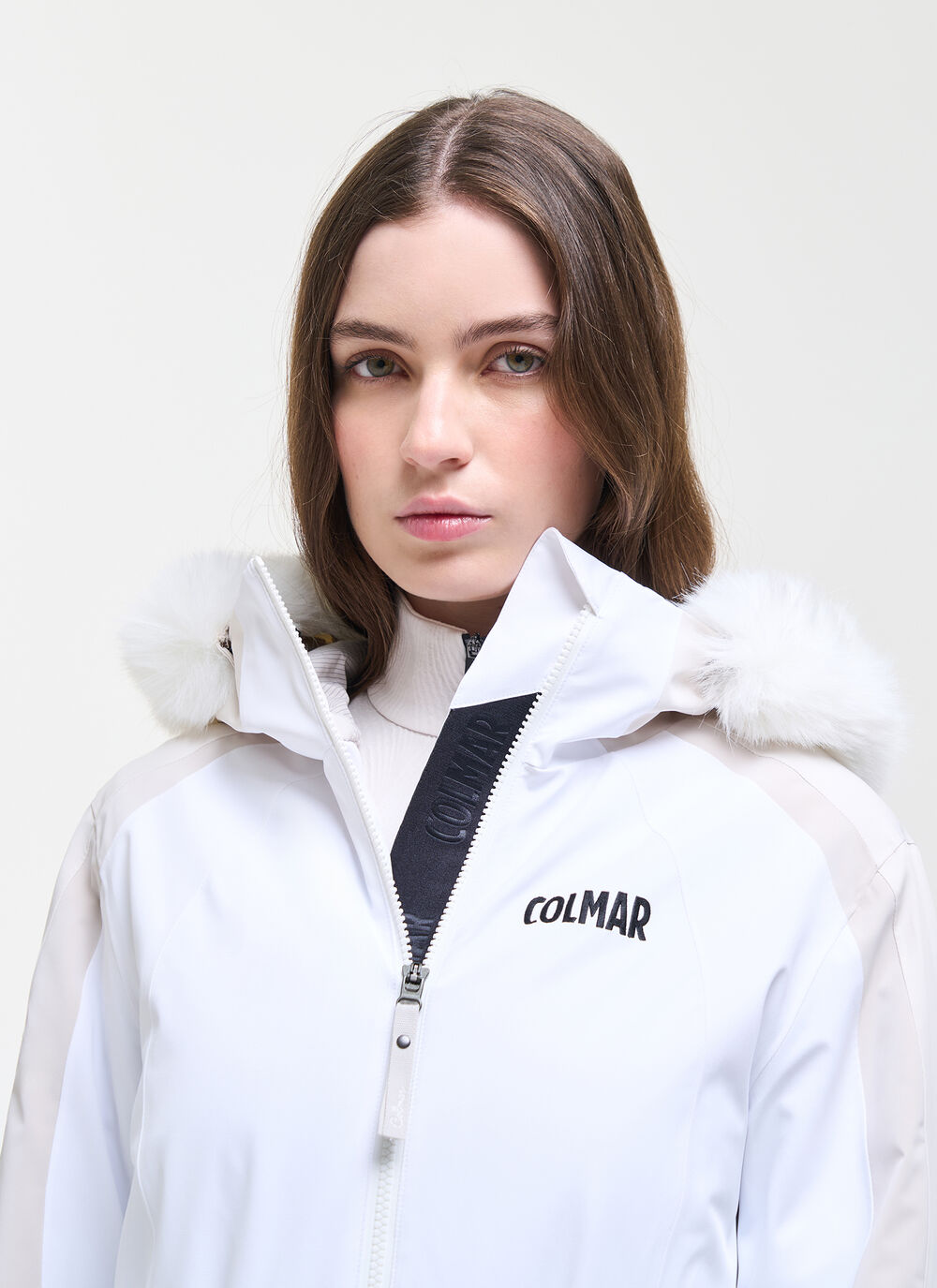 Desire padded ski suit with fur