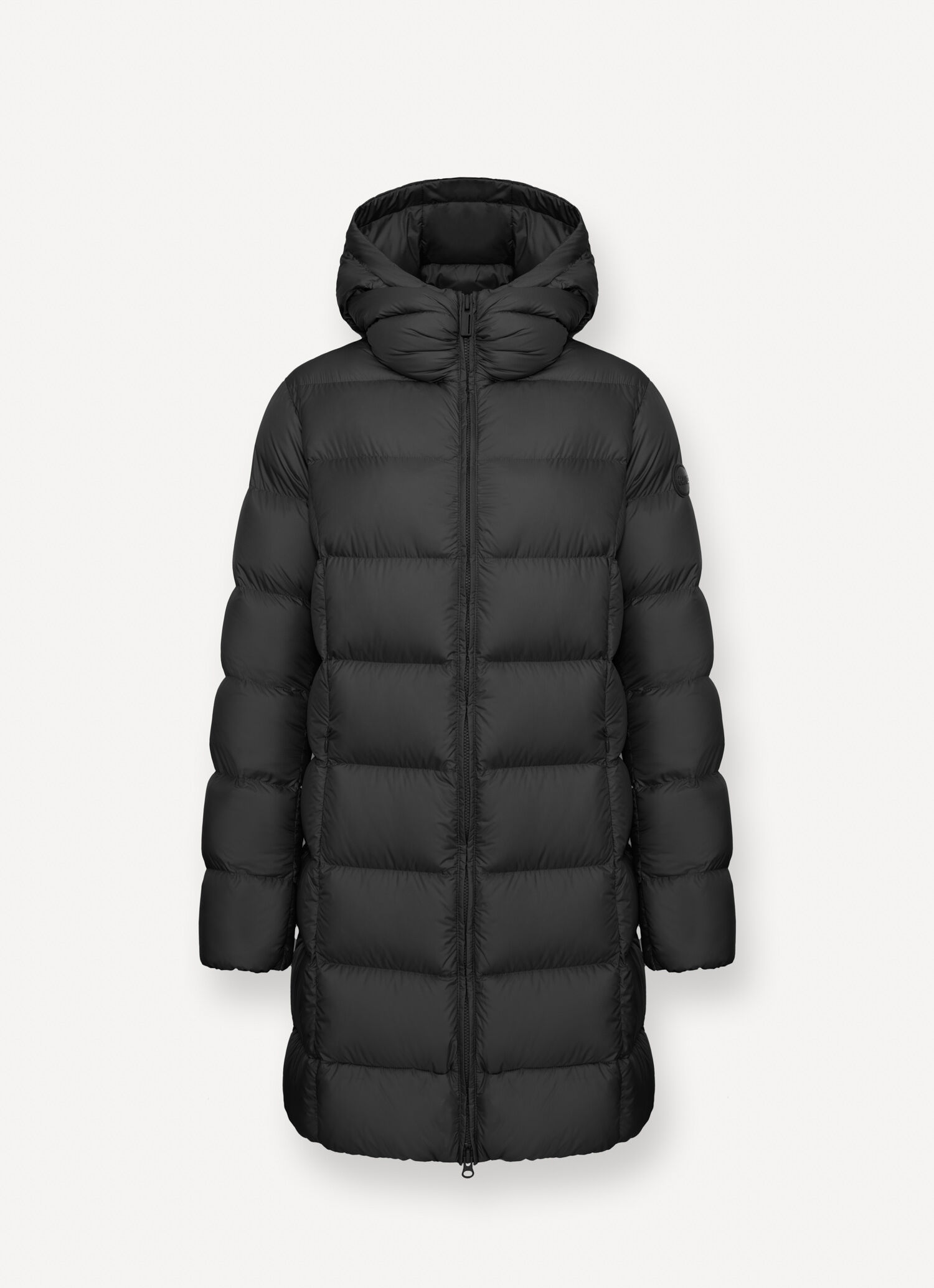 Long matte down jacket with hood - BLACK | Colmar