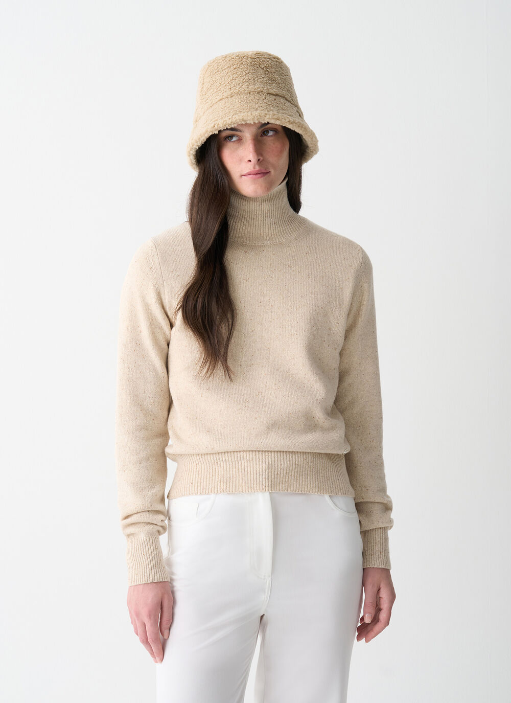 Melange polo-neck jumper image number 1