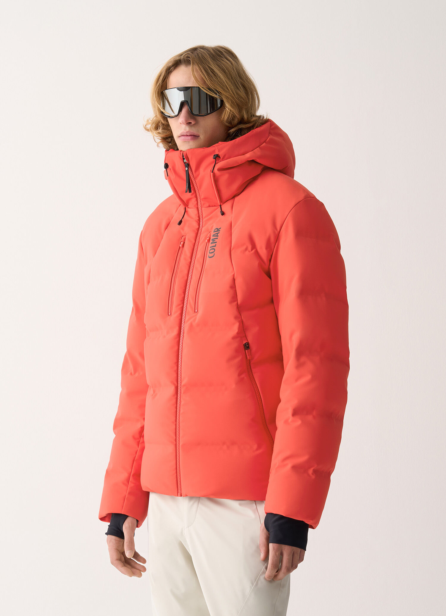 Frost padded ski jacket with seamless neck warmer - KETCHUP RED