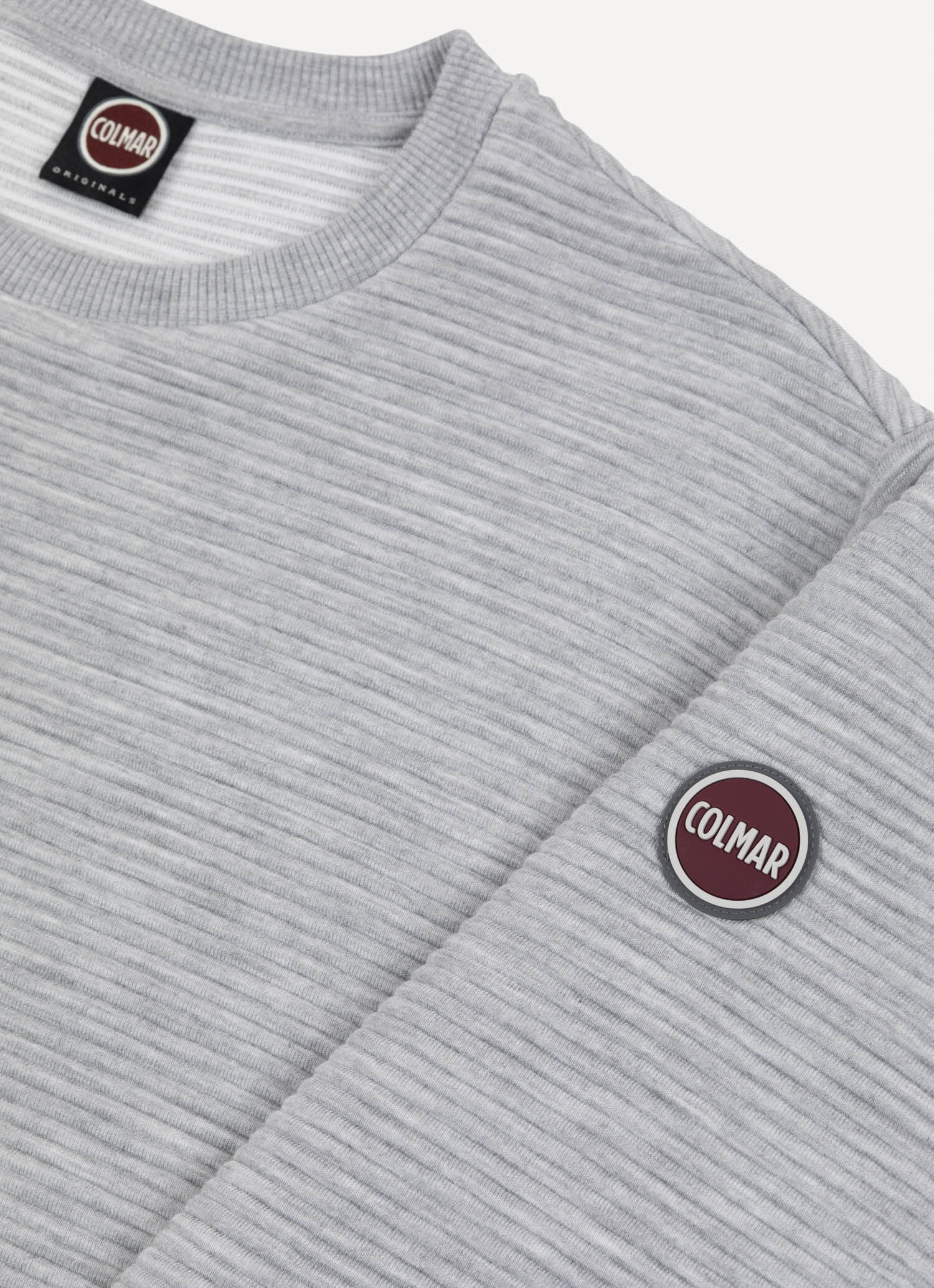Crew-neck ribbed ottoman sweatshirt - MELANGE GREY | Colmar