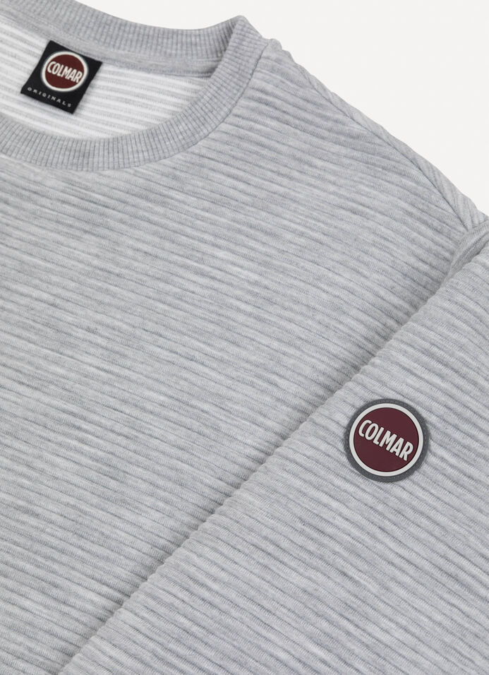 Crew-neck ribbed ottoman sweatshirt image number 5