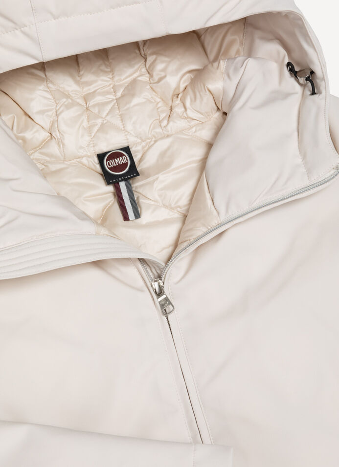 Long down jacket in waterproof fabric image number 6