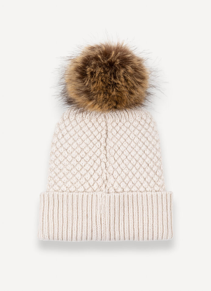 Bonnet femme avec imitation fourrure image number 2