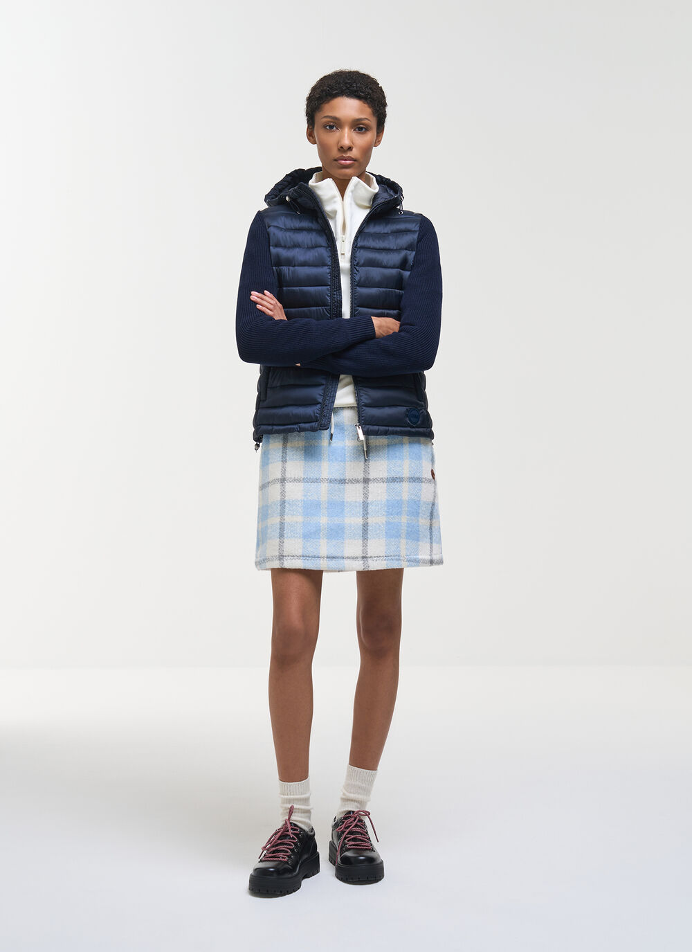 Glossy hybrid jacket with hood image number 0