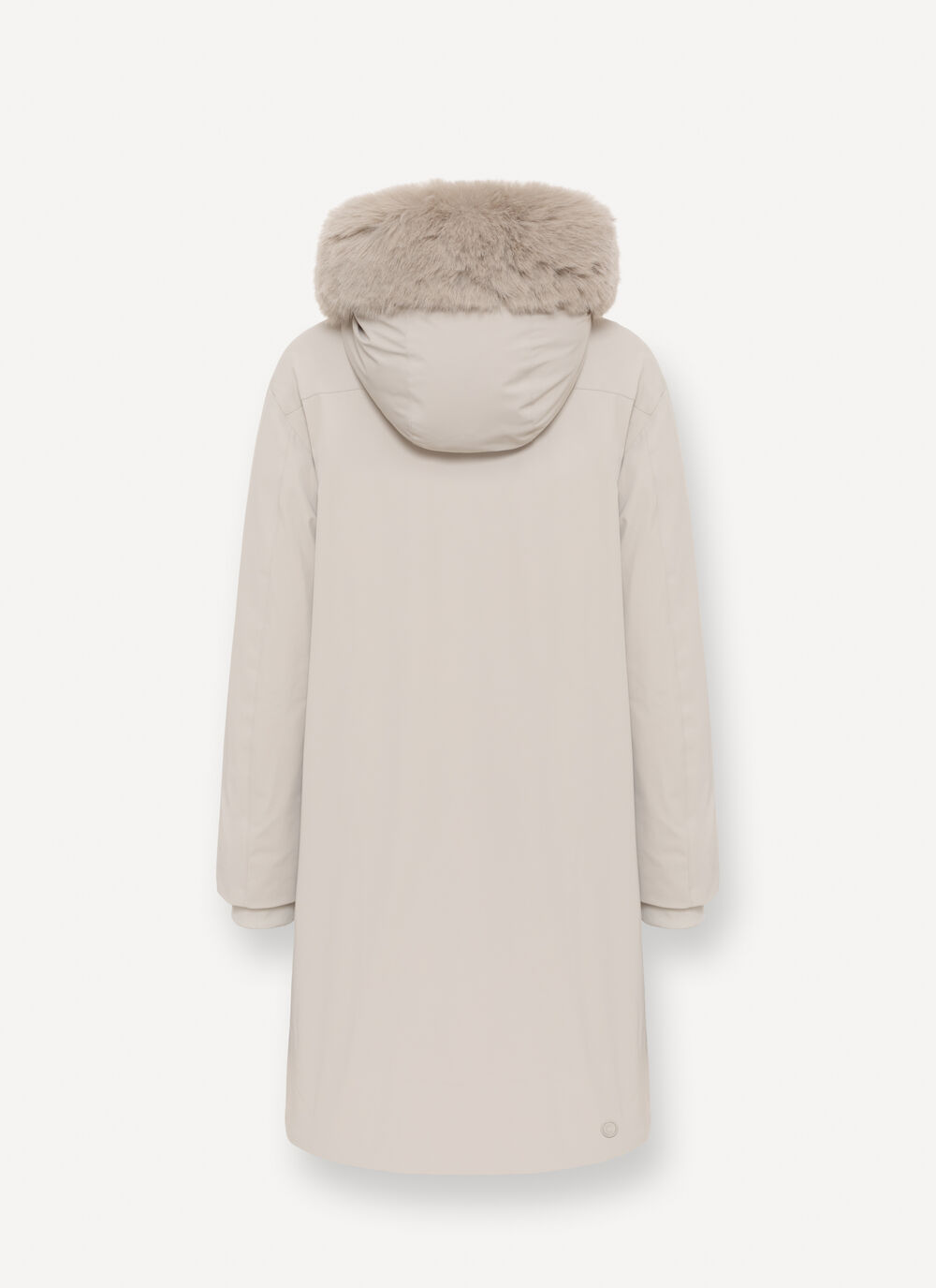 Long waterproof down jacket with fur image number 5