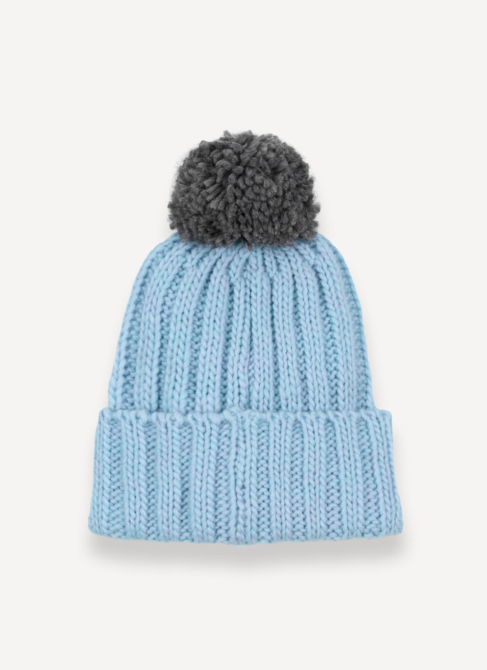 Unisex rib-knit hat with pom-pom image number 3