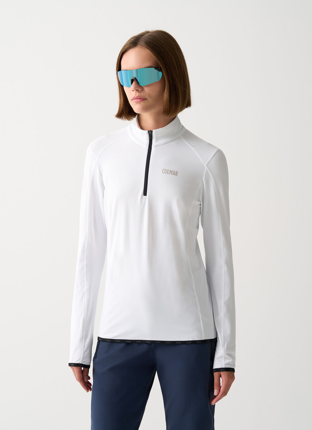 Thermal stretch ski jumper with half-zip image number 1