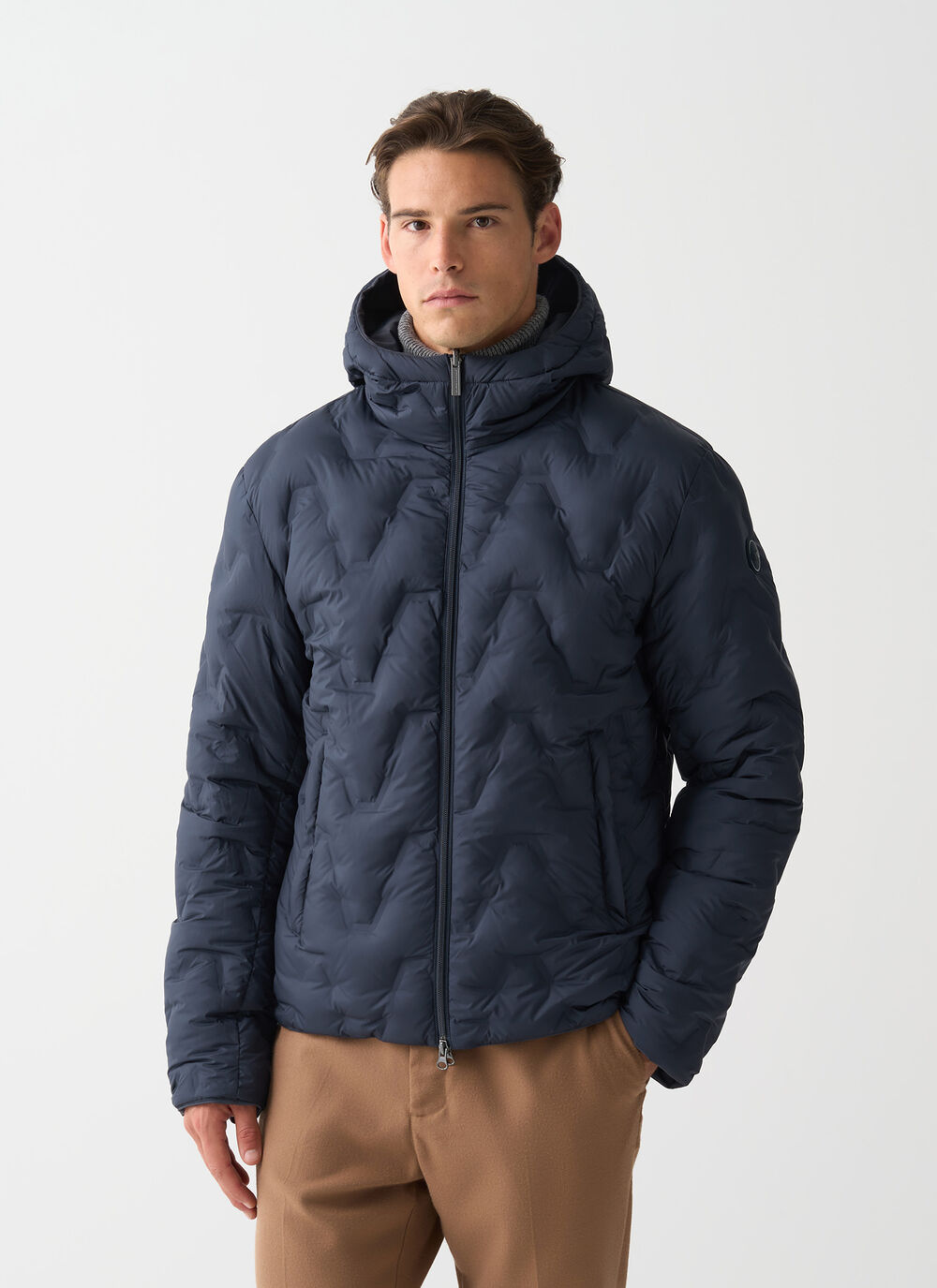 Reversible waterproof down jacket  image number 2