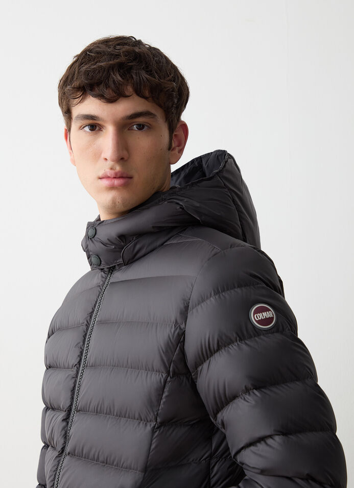 Sporty down jacket with detachable hood image number 0