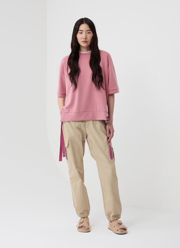 Short-sleeved sweatshirt with drawstring image number 0