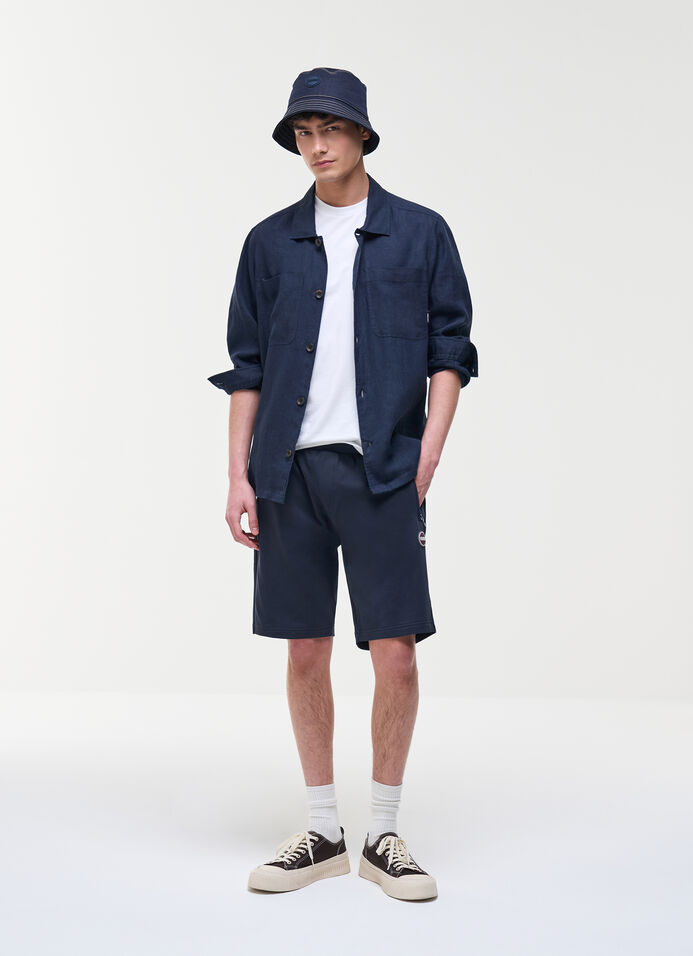 Fleece shorts with zip