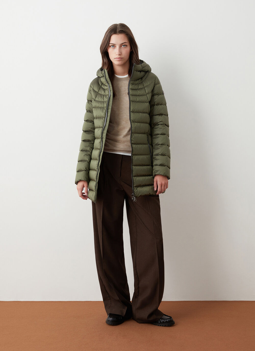 Slightly A-line down jacket image number 1