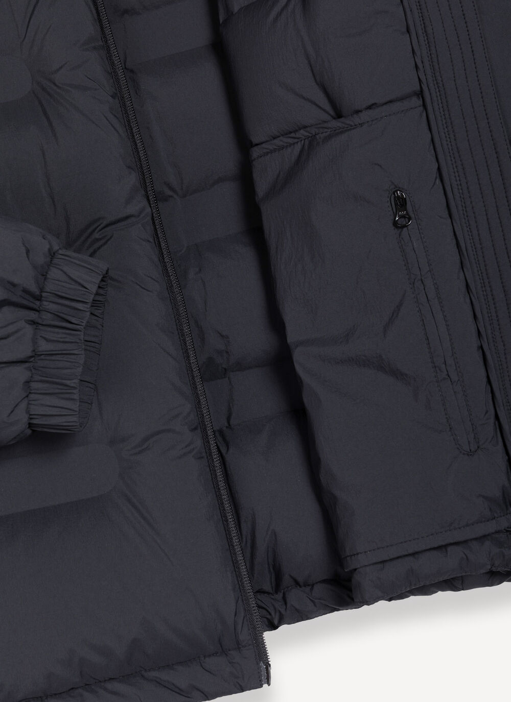 Matte down jacket with diagonal design  image number 6