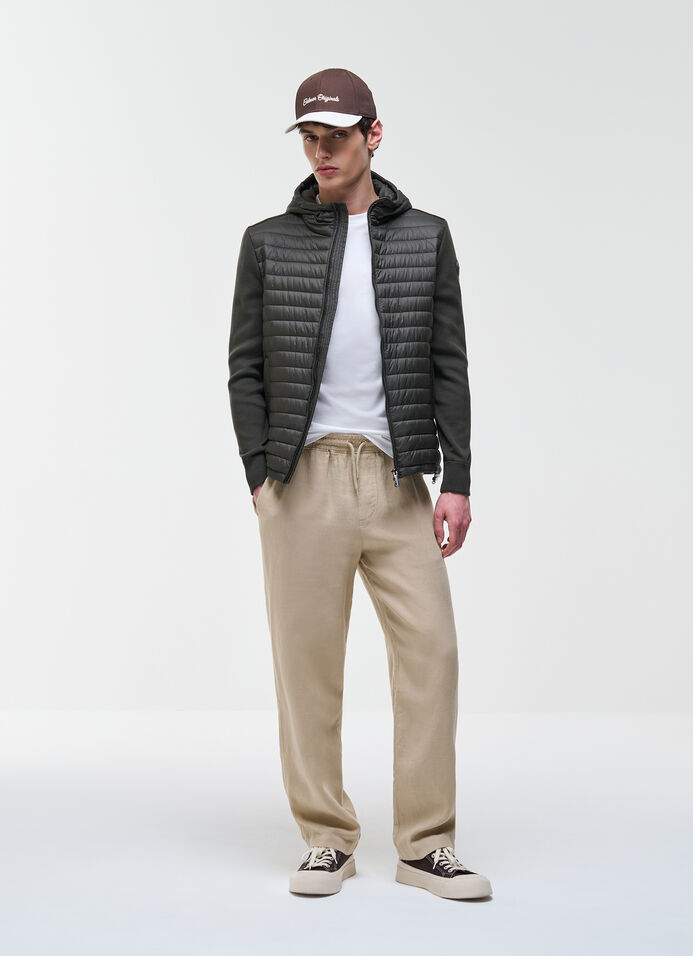 Hybrid padded jacket with hood