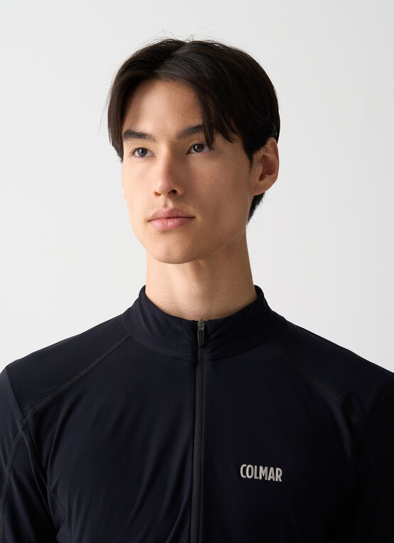 Thermal stretch ski jumper with half-zip