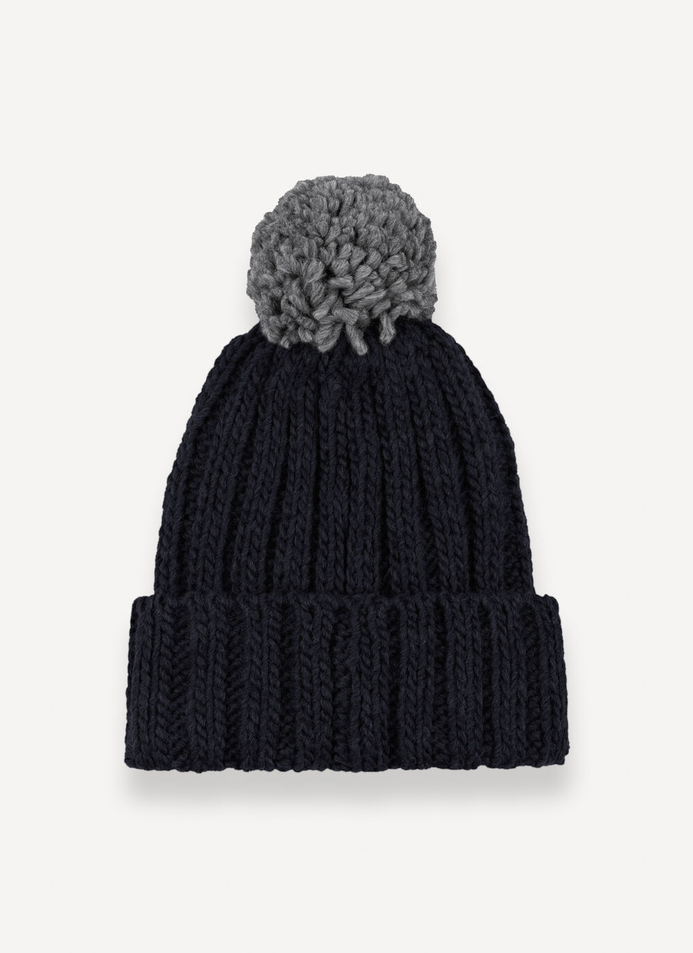 Unisex rib-knit hat with pom-pom image number 4