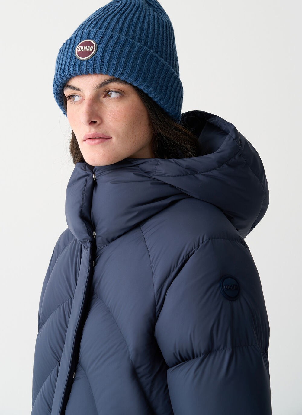 Puffy down jacket with belt image number 2