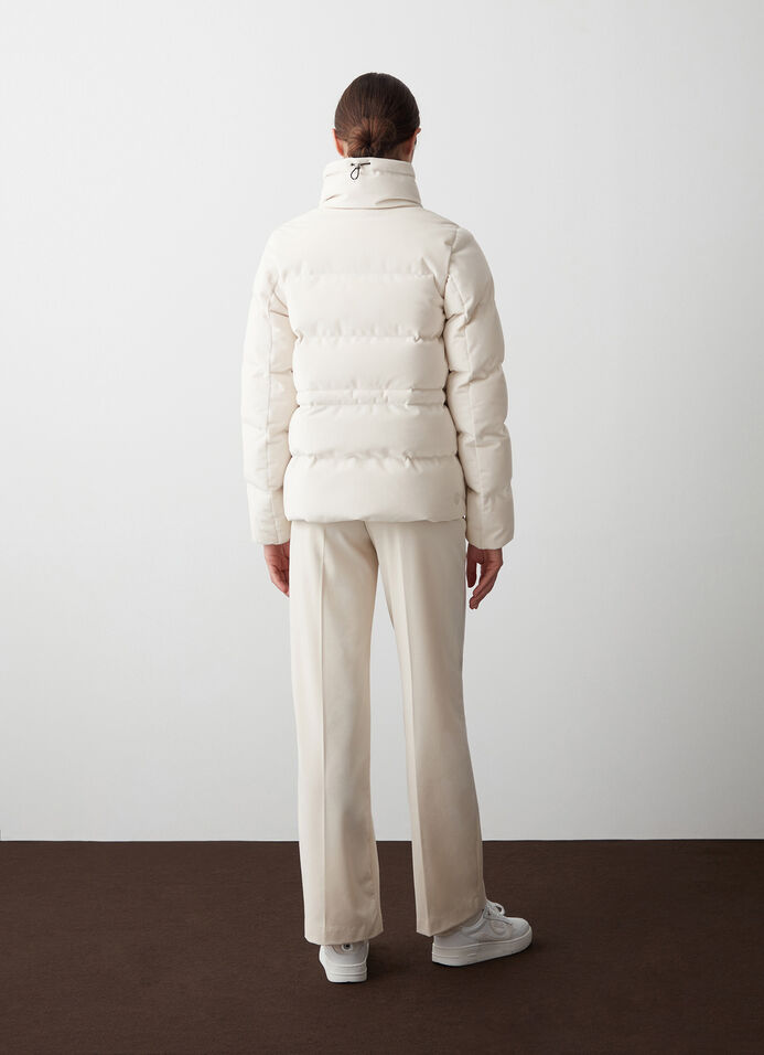 Stretch velvet down jacket image number 3