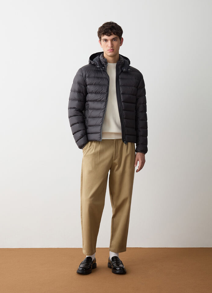 Sporty down jacket with detachable hood image number 1