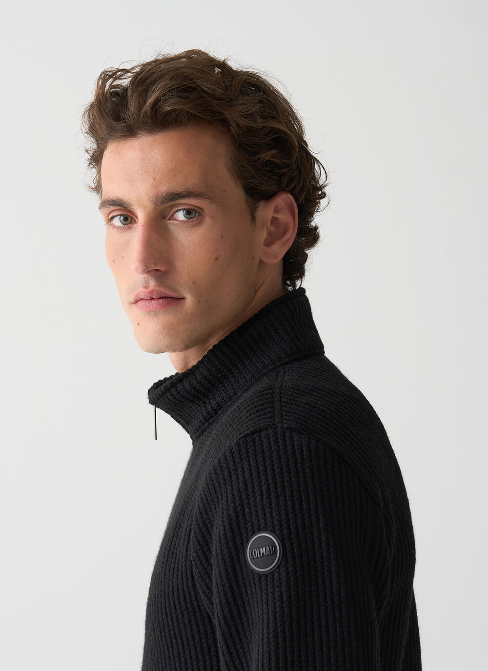 Rib-knit pullover with zip image number 2