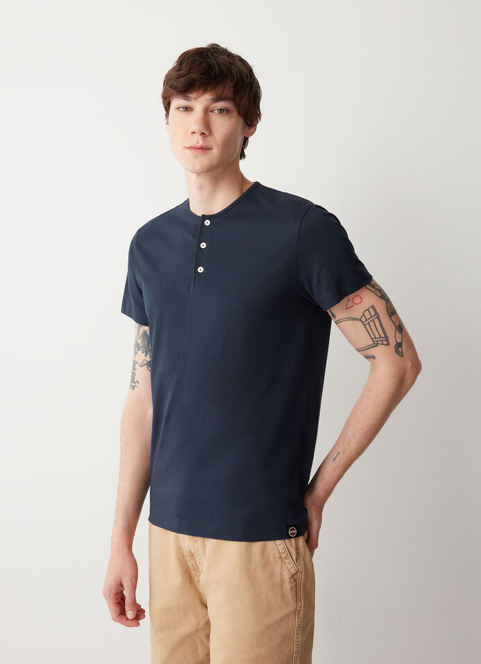 Short-sleeved T-shirt with 3 buttons image number 0
